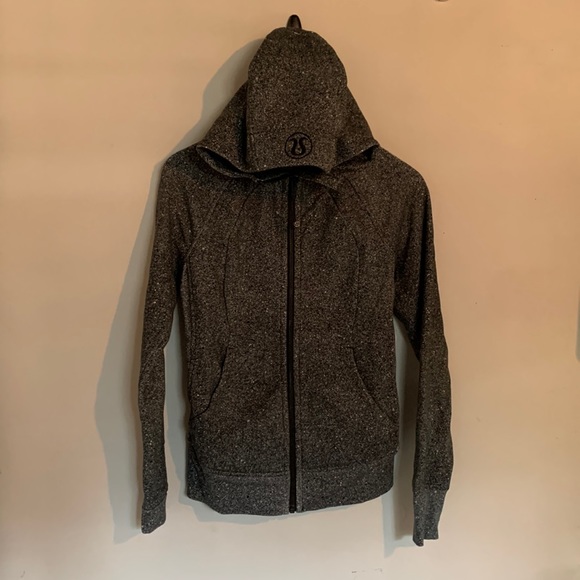 Lululemon zip up sweatshirt speckled black, size 4 - Picture 2 of 6